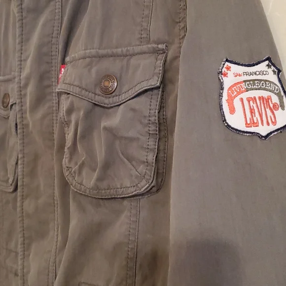 Levi's Denim Jacket Living Legend Sleeve Patch Distressed Militarycore - Picture 2 of 9